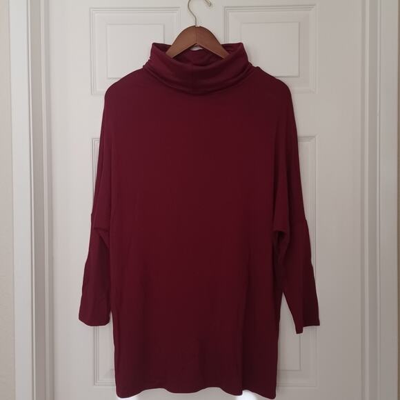 Caslon Cowl Neck Tunic Top Wine S NWOT - Picture 3 of 9